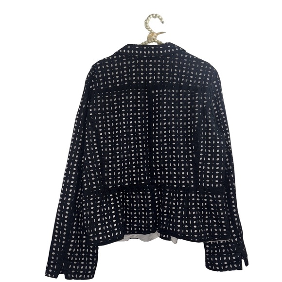 Charter Club Black Blazer with White Dot Pattern - Picture 4 of 5